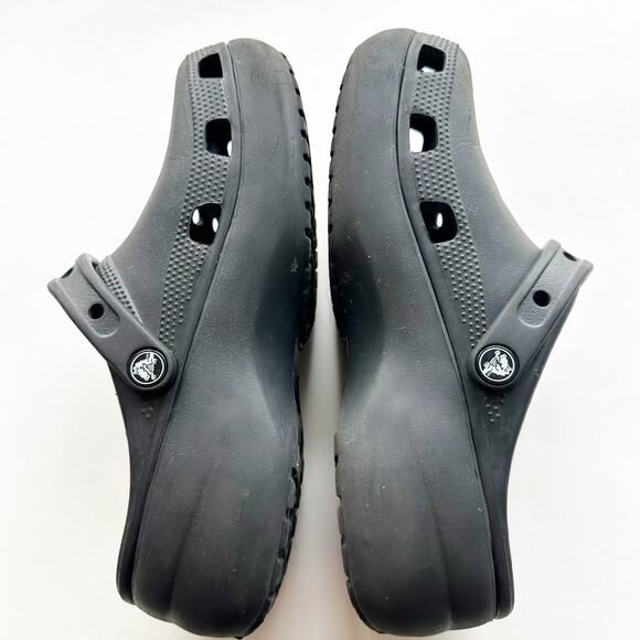 Crocs Classic Platform Clog Black Comfort Shoes W10 - Picture 4 of 7